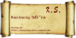 Kazinczy Sára névjegykártya